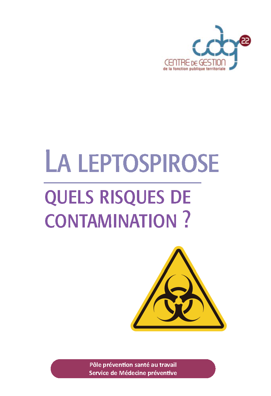 Plaquette CDG 22 Leptospirose 2018
