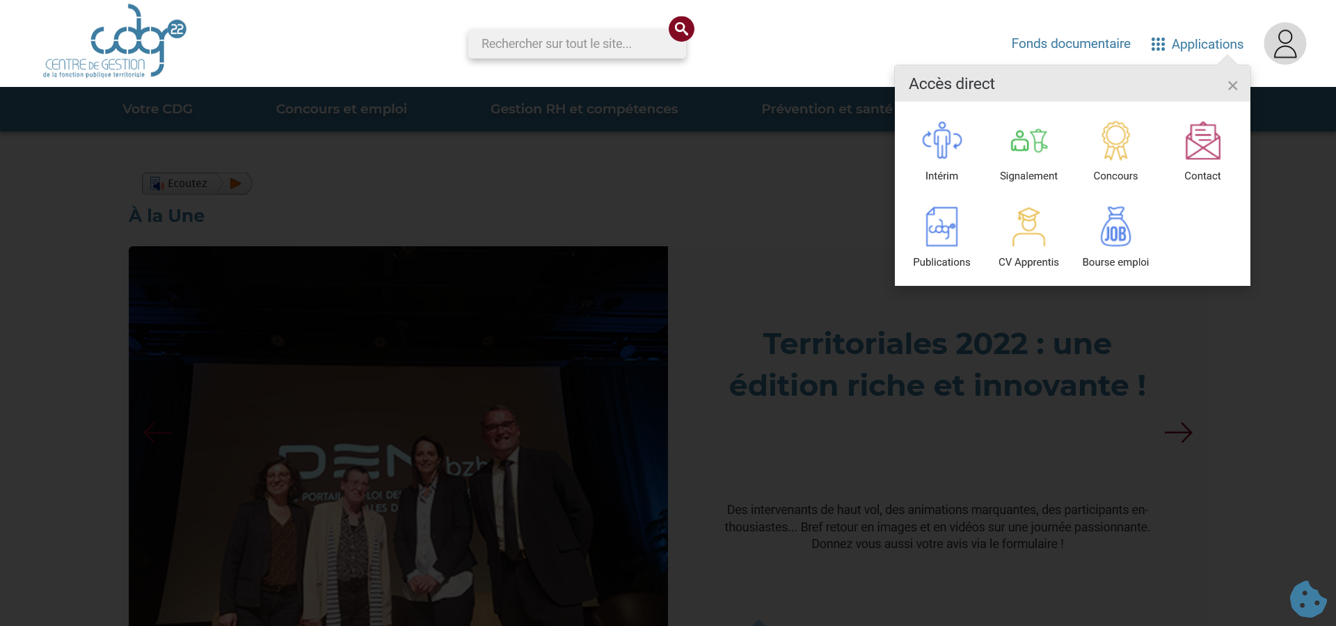 refonte site web - applications non connecté