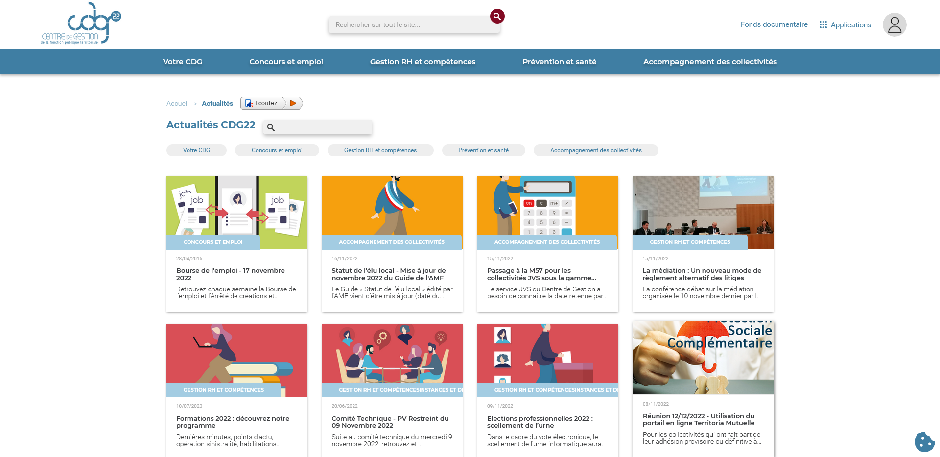 refonte site web - toutes les actus