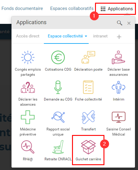 accéder au guichet carrieres
